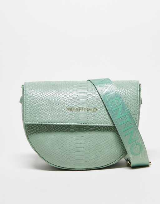  Valentino biggs flap bag in sage green snake