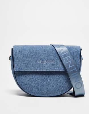 Valentino - Biggs - Umschlagtasche aus Denim-Blau