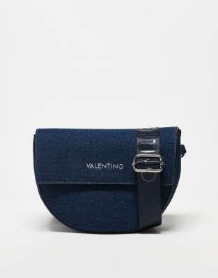 Valentino Bags Valentino bigs flap crossbody bag in dark blue denim