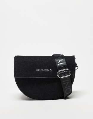 Valentino - Bigs - Satteltasche zum Umhängen in Schwarz-Denim