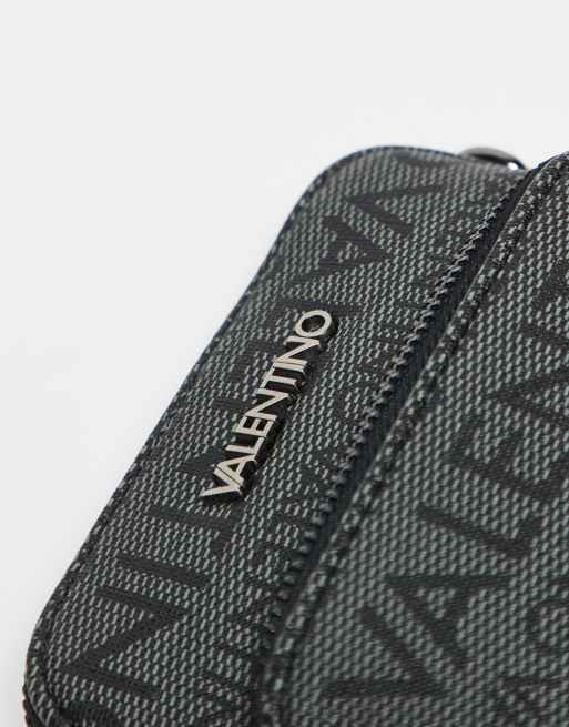 Valentino – Billion – Grå och svart axelremsväska med monogrammönster , 2 av 3