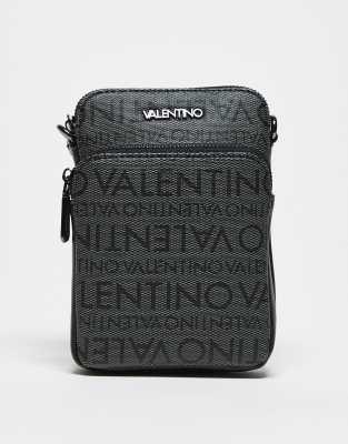Valentino - Billion - Grå og sort crossbody-taske med monogram 