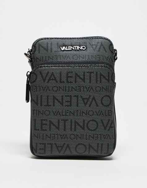 Valentino – Billion – Szaro-czarna torebka crossbody w monogramowy wzór - view 1