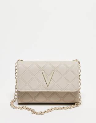 Valentino - Blush - Borsa a tracolla color écru trapuntata con patta ripiegata 