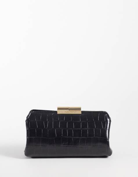 Valentino - bolso clutch bandolera en negro con estampado de cocodrilo - view 1