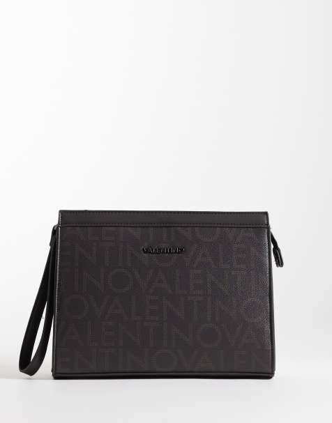 Valentino - Bolso clutch marrón con monograma King Re - view 1