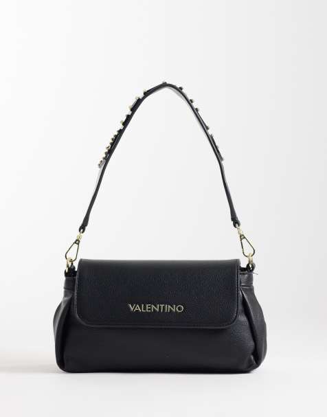 Valentino - Bolso de hombro negro con diseño minimalista y correa bandolera Dea Re - view 1