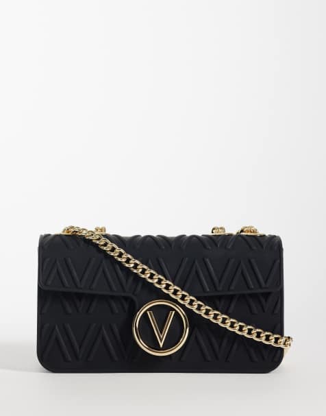 Valentino - Bolso de hombro negro y dorado con acabado engomado Bubble - view 1