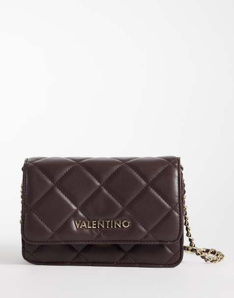 Valentino borsa a tracolla trapuntata ocarina marrone scuro - view 1