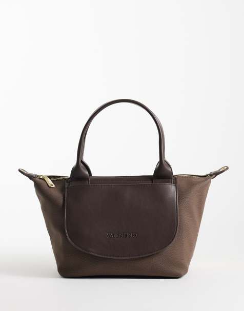 Valentino borsa tote in nylon color cioccolato - view 1