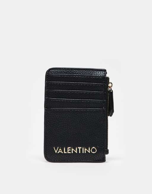 Valentino – Brixton – Czarne etui na karty z kieszenią zapinaną na suwak
