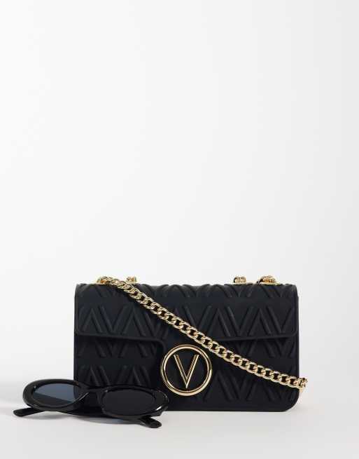 Valentino - Bubble - Sac porté épaule caoutchouté - Noir et doré , 2 de 4