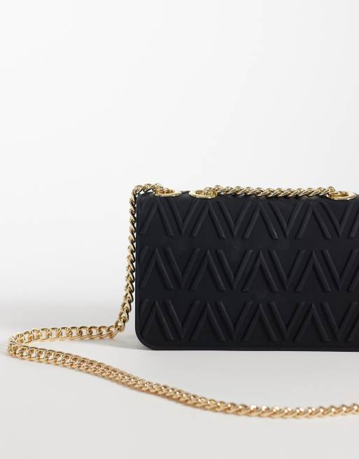 Valentino - Bubble - Sac porté épaule caoutchouté - Noir et doré , 4 de 4