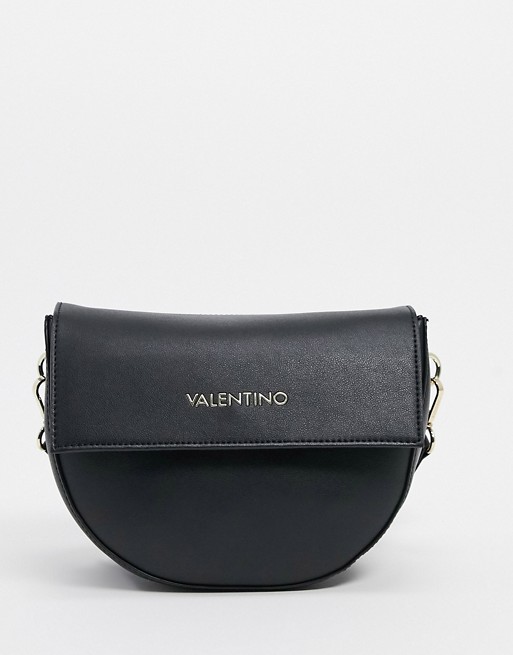 Valentino Bags Bigs saddle cross body bag in black with logo strap