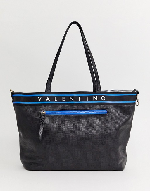 Valentino by Mario Valentino black crosshatch branded tote bag | ASOS