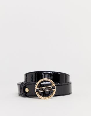 black and gold valentino belt