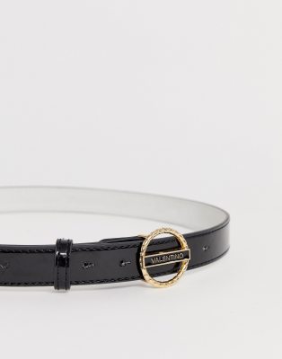 black and gold valentino belt
