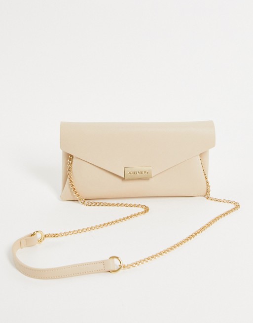 Valentino Bags clutch bag with chain strap in off white