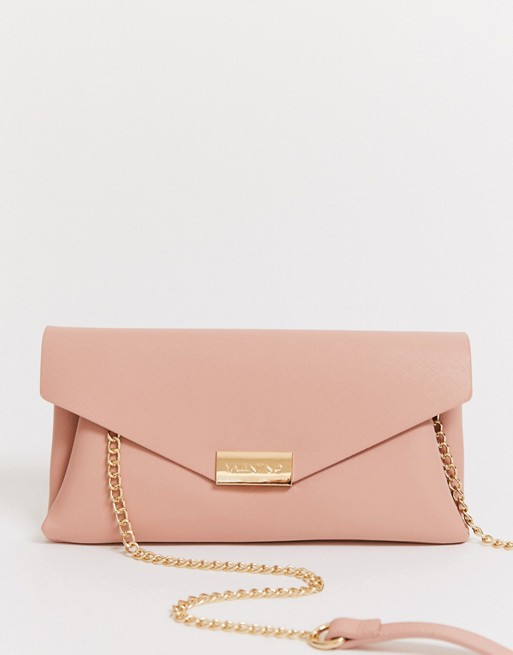 Valentino by Mario Valentino clutch bag with chain strap in pink