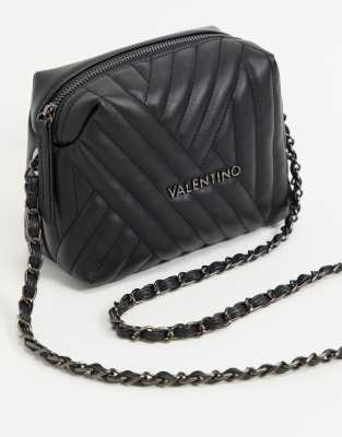 valentino by mario valentino grey quilted chain strap tote bag