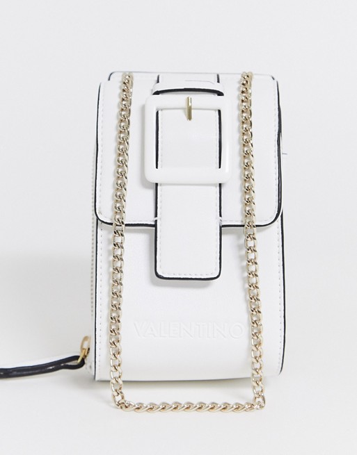 Valentino by Mario Valentino crossbody phone bag in white