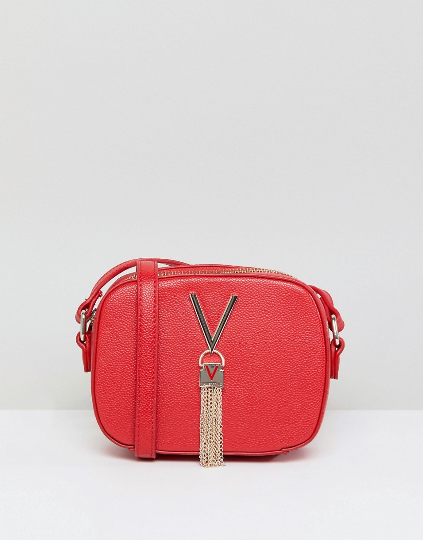 Valentino by Mario Valentino - Divina - rød crossbody-taske til kamera med kvastdetalje