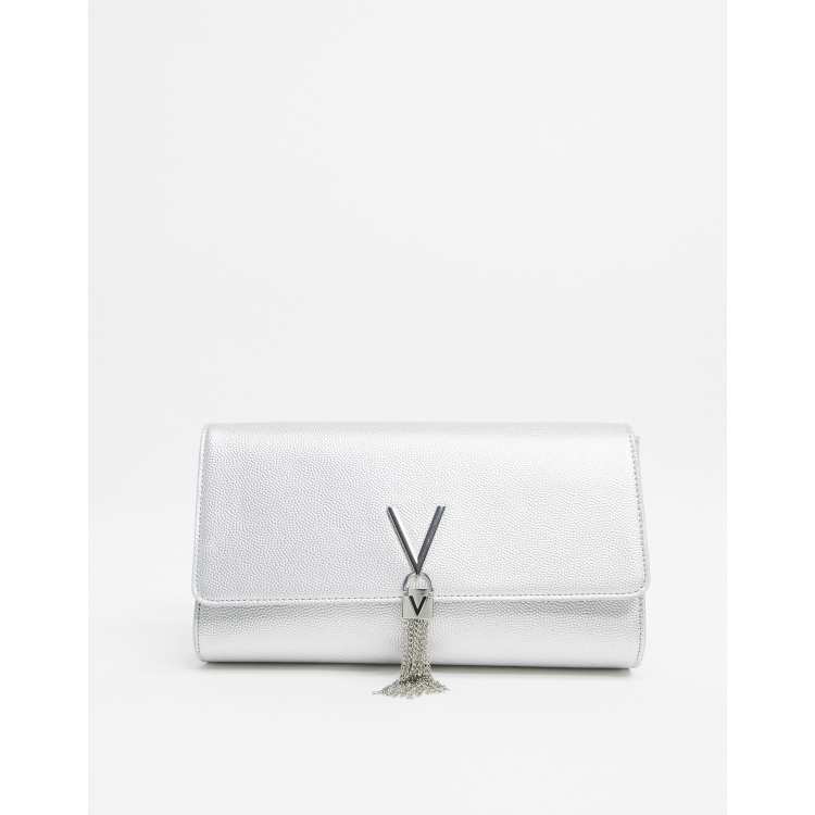 Silver store valentino clutch