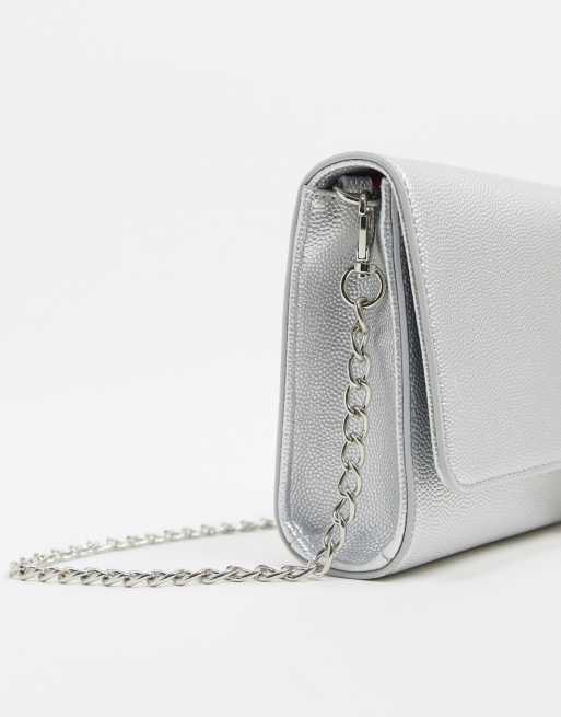 Valentino silver outlet clutch bag