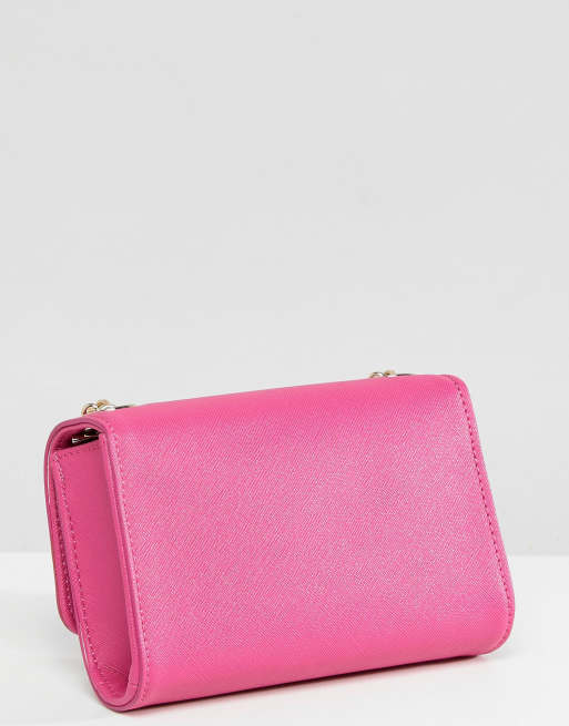 Valentino by Mario Valentino Foldover Tassel Cross Body Bag in Pink