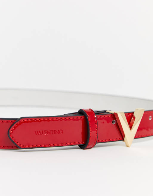 Valentino by Mario Valentino Skinny Belt in Red