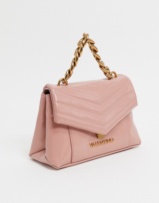 Valentino Bags Grifone Exclusive mini quilted cross body bag with chain handle in dusty pink