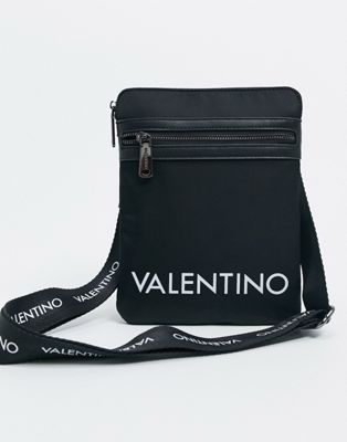 Valentino by Mario Valentino – Kylo – Umhängetasche mit großem Logo in Schwarz
