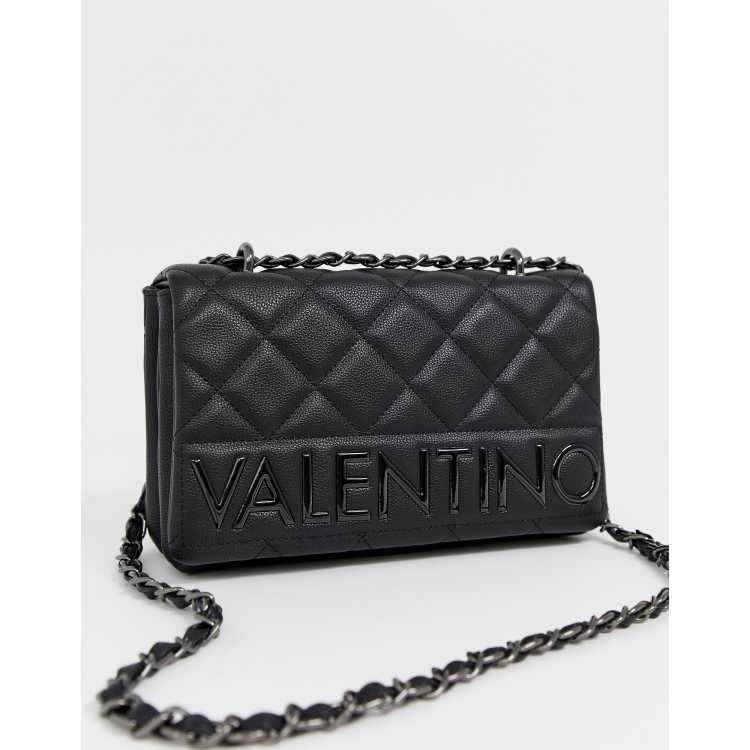 Women’s Valentino Licia Quilted Foldover Black Shoulder Bag Crossbody Bag