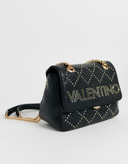 Valentino by Mario Valentino Mandolino black studded logo cross body bag