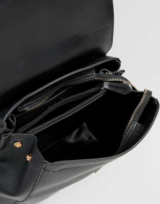 Valentino by Mario Valentino Minimal Foldover Backpack in Black