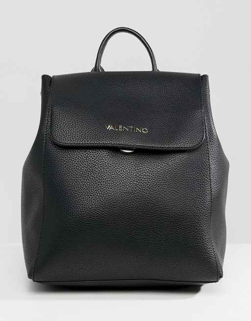 Valentino by Mario Valentino Minimal Foldover Backpack in Black