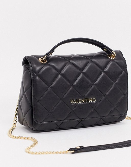 Valentino Bags Ocarina cross body bag in black quilt with chain strap