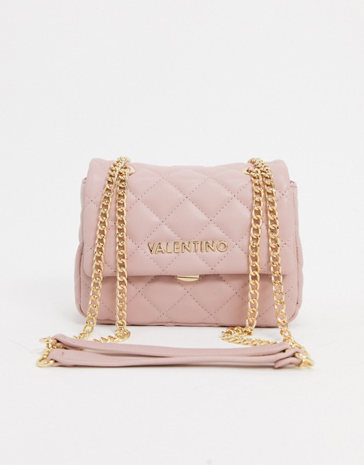 Valentino Bags Ocarina cross body bag in pink quilt with chain strap