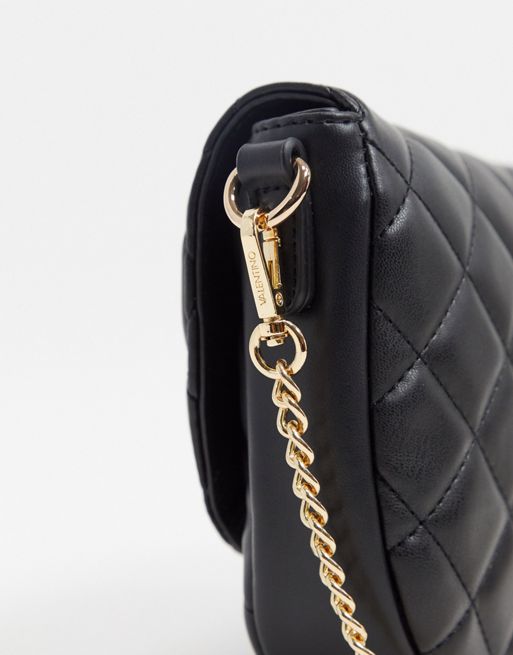 Valentino by Mario Valentino Ocarina black quilted cross body bag with  chain strap, ASOS