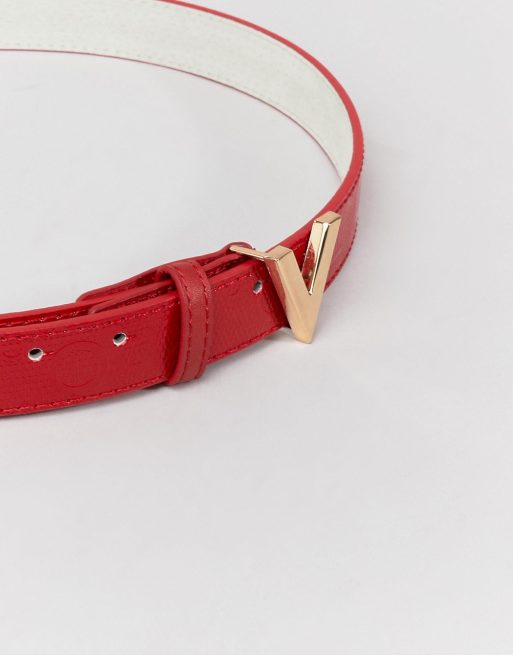 Valentino by Mario Valentino Skinny Belt in Red