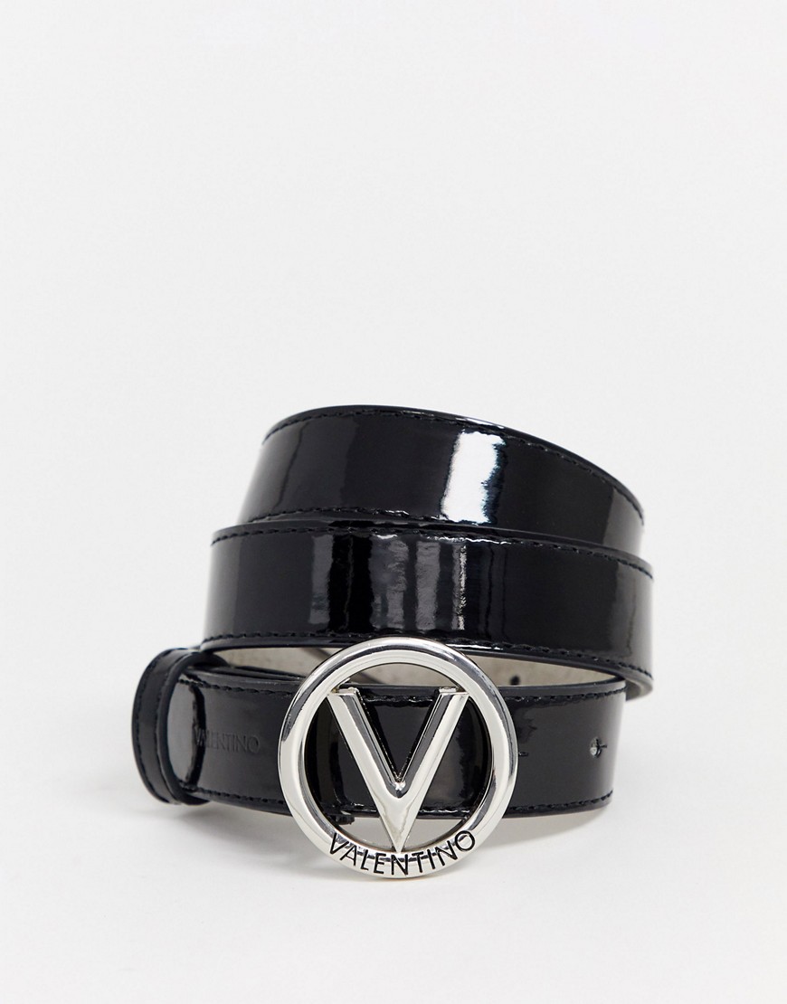 Valentino by Mario Valentino — Sort bælte med rundt logo