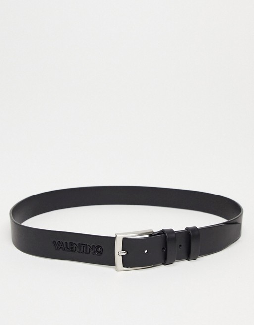 Valentino Bags Tatanka logo leather belt in black