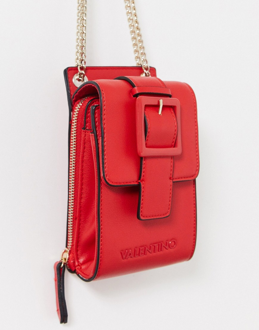 Valentino by Mario Valentino - Telefoontasje met crossbodyband in rood