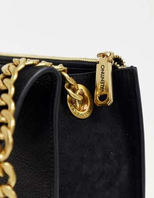 valentino black bag with gold chain