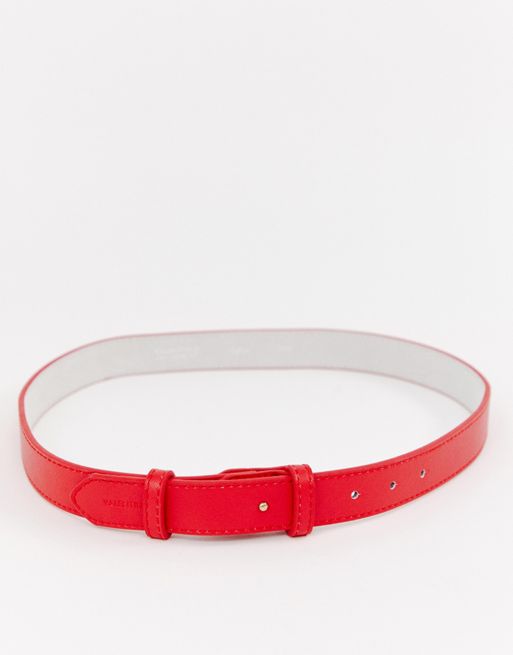 Valentino by Mario Valentino Skinny Belt in Red