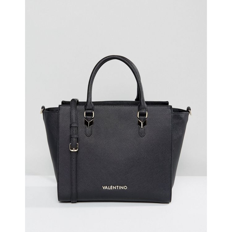 Valentino by Mario Valentino Black Divina Pebbled Tote Bag