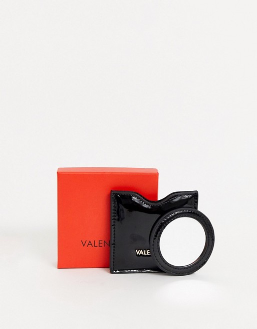 Valentino by Mario Valentino Winter Nico black patent coin purse with removable mirror