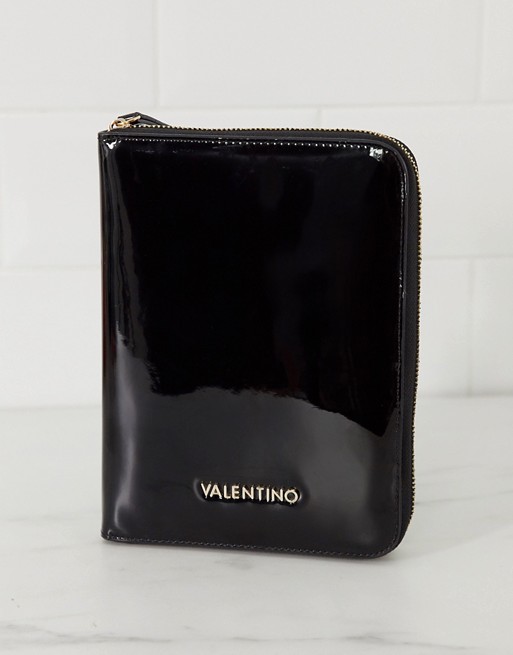 Valentino by Mario Valentino travel jewellery case in black patent