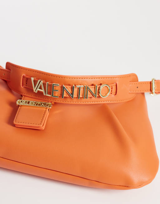 Valentino Cassandra buckle detail top handle bag in orange , 3 of 4