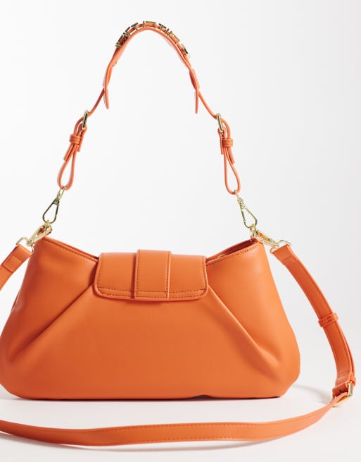 Valentino Cassandra buckle detail top handle bag in orange , 4 of 4